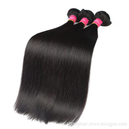 Full Cuticle Aligned Silky Straight 4 Bundles Brazilian Hair Bundles 100% Virgin Human Hair Extensions